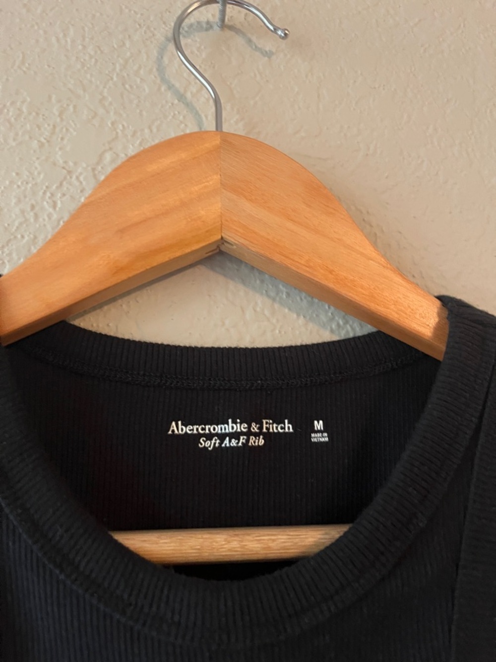 Abercrombie & Fitch Black Ribbed Square Neck Tank Medium - Picture 2 of 5